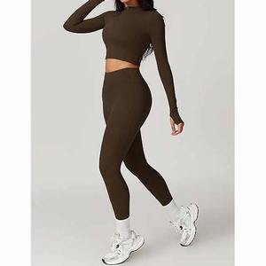 Conjunto de fitness Sujetador deportivo de apoyo Elegante Crop Top Leggings Mujer Alta calidad Ropa deportiva transpirable de secado rápido Gimnasio de 3 piezas - Product Image 3