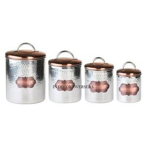 Ensemble de 4 boîtes de rangement pour fruits secs et autres articles de haute qualité gravées en métal de première qualité plaqué or de créateur artistique vintage - Product Image 3