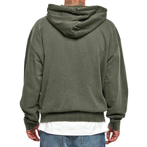 Sweat à capuche surdimensionné en éponge française en coton de haute qualité Streetwear polaire épaisse indéfinie épaule tombante plaine sweats à capuche personnalisés pour hommes - Product Image 6