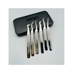 Pinzas de extensión de buena calidad para pestañas de alta calidad, 2 uds., Punta faybey y pinzas de extensión de pestañas puntiagudas personalizadas - Product Image 2