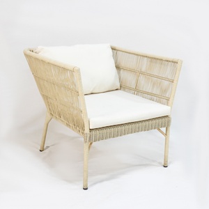 Artex Dong Thap Service à café moderne avec chaises à cadre en acier enduit de poudre Design en corde tissée à la main et table carrée en bois - Product Image 6