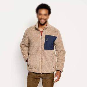 Veste en polaire sherpa à fermeture éclair intégrale pour homme, style décontracté, broderie, coupe-vent, respirante, douce, chaude, col montant, hiver - Product Image 4