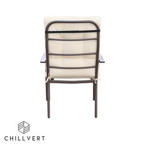 Steel Stackable Garden <b>Chair</b> Palermo With <b>Cushion</b> | Garden Furniture | Outdoor Design Furniture Ready to Ship From Spain - Product Image 2