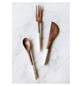 ชุดเสิร์ฟสลัดทำจากไม้2025พร้อมช้อนตักสลัดไม้อะคาเซียสติกเกอร์เคลือบพิมพ์ลายเครื่องครัว - Product Image 3