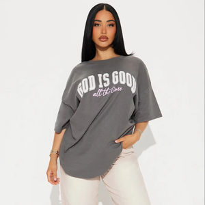Comprar al por mayor de la mejor calidad de moda holgado de gran tamaño serigrafiado camisetas para las mujeres personalizables camisetas para las mujeres - Product Image 1
