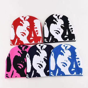 Bonnet d'hiver réversible en tricot tissé jacquard brodé de logo personnalisé Casquette imprimée sur tout le pourtour - Product Image 5