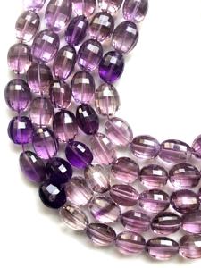 พลอยแอมะทิสต์ธรรมชาติทรงรีเว้า 1 เส้น สำหรับทำเครื่องประดับอัญมณีชั้นดี - Product Image 4