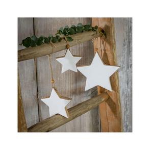 Conception et taille personnalisées étoile ornements suspendus en bois décoration de Noël en gros avec étoile ornements en bois - Product Image 3