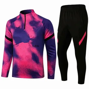 Sports Tracksuits Men's Customized Your Own Logo Sublimated Printing 3/4 Zipper Stripped Team & Club Wear Track suits