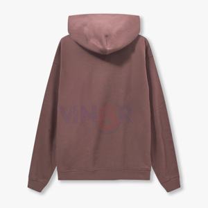 Sweat à capuche streetwear pour homme, 100% coton, surdimensionné, tissu français, uni, teinture unie, logo imprimé à l'écran, broderie - Product Image 5