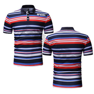 เสื้อยืดกอล์ฟผู้ชายเสื้อโปโลทำจากโพลีเอสเตอร์100% เรียบปักโลโก้งาน OEM - Product Image 1