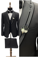 Traje de Esmoquin de Lujo Personalizado para Hombre, Talla Grande, Impermeable, Antiarrugas, Conjunto de Tres Piezas para Novio, Blazer, Chaleco y Pantalones Clásicos Formales