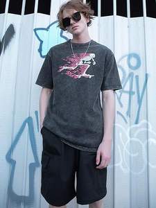 Manufacturer Custom <b>Graphic</b> Printing Heavyweight <b>Vintage</b> Distressed Oversized Boxy Cropped Men's <b>Tee</b> 100% Cotton Digital Printed - Product Image 4