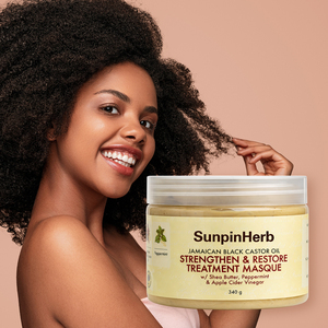 Traitement réparateur nourrissant pour cheveux avec huile de ricin noire jamaïcaine et beurre de karité pour cheveux naturels faibles, secs et bouclés - Product Image 1