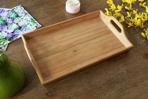 Bandeja de servicio de madera de bambú personalizada de calidad superior para uso decorativo en restaurantes y hogares de S a and Sons - Product Image 6