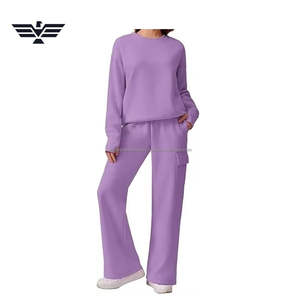 Wholesale Premium <b>Women's</b> Hooded Casual Black Two-Piece <b>Lounge</b> Set | Short Sleeve Top Wide Leg Cargo <b>Pants</b> | Solid Front - Product Image 4