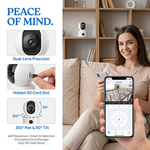 Caméra de sécurité PTZ à double objectif pour intérieur, directement de l'usine, prenant en charge la personnalisation du logo OEM en petites séries et l'expédition mondiale rapide - Product Image 4