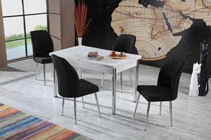 Juego de Mesa de Comedor Extensible FEY FURNITURE para 6 Personas con Patas de Metal, Diseño Moderno, Sillas de Metal Resistentes - Product Image 3