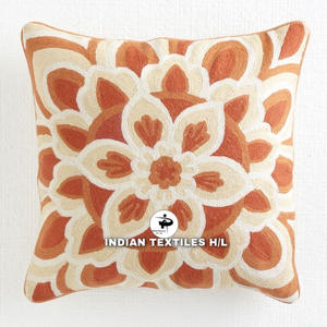 Funda de cojín cosida con cadena de lana bordada Cachemira hecha a mano de lana de diseñador para sofá sala de estar producto de venta caliente de ITHL - Product Image 6