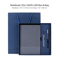 Vente en gros de cadeaux d'affaires de luxe A5 Journal avec couverture en cuir Pu composition papier cahier stylo-promotion d'entreprise carnet de notes