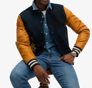 แจ็คเก็ตบอมเบอร์หนังเคลือบกันน้ำสำหรับผู้ชายแบบสั่งทำขายส่งสำหรับฤดูหนาว พร้อมปกตั้งและโลโก้ด้านหน้า - Product Image 3