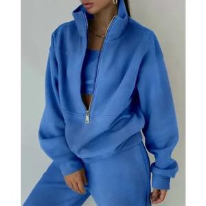 New Premium Quality Custom Printed Stand Collar Tracksuits <b>100</b>% Cotton Top Notch Full Sleeves Lightweight Men 2 Piece Set - Product Image 4