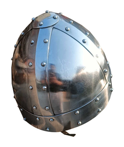 Casco Nasal Medieval Normando, Armadura Completa, Acabado Pulido, Acero, Forma Redonda, con Forro Decorativo Gratis, Colección de Regalos de Navidad SCA - Product Image 5