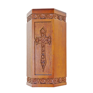 Urnas para cremación de madera para cenizas humanas, cruces de grabado a mano para adultos, urna funeraria para madre, papá, exhibición de entierro en casa - Product Image 1