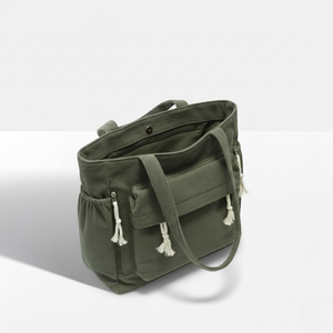 Bolso Tote Sadie de Pana Resistente al Agua para Uso Diario con Cierre de Cremallera, Bordado y Decoración de Borlas para Todas las Estaciones - Product Image 3