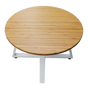 Minimalist Bamboo Round <b>Sofa</b> <b>Table</b> 60cm with Iron Legs - Product Image 2