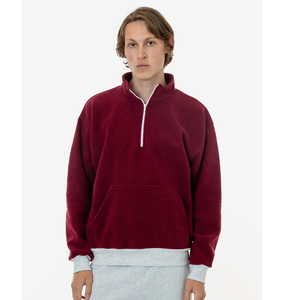 14oz. Sudadera de lana pesada Media cremallera Sudaderas con capucha de lana para hombre - Product Image 5