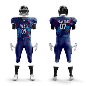 Nouveau style W4G Maillots et shorts de football américain personnalisés de haute qualité 100% polyester respirant avec logo frontal en maille - Product Image 3