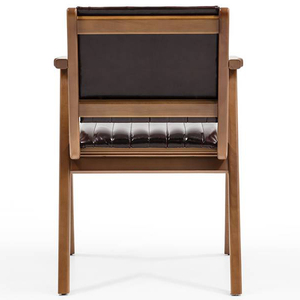 Fauteuil scandinave en bois Kama avec structure en teck massif et coussin en tissu pour la maison, le bureau et l'appartement - Product Image 5