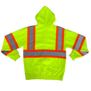 Top quality polyester Hi Vis Bomber Reflective Safety Winter Jacket Workwear Concealed Hooded Padded <b>Waterproof</b> <b>Work</b> Wear Coat - Product Image 6