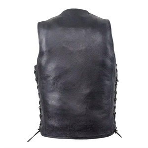 Chaleco de cuero para hombre, ropa de calle elegante para motorista, chaqueta Retro sin mangas, ropa informal ajustada clásica Vintage - Product Image 6