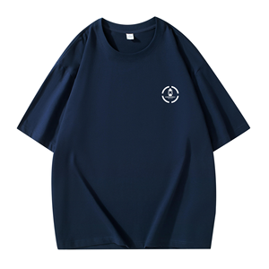 Camiseta de cuello redondo suave de algodón puro para hombre color sólido edición grande con hombro 260g para hombre - Product Image 6