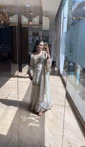 Directo de fábrica Flexible Real Georgette Salwar Kameez Palazzo Suit Set de fabricante indio - Product Image 4