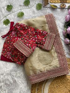 Indien le plus exportation exclusif dernier traditionnel doux soie tissu Saree fête de mariée mariage Festival porter pour femmes fille Sari - Product Image 3