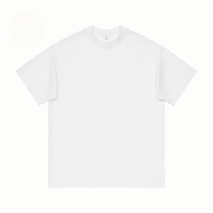 Camiseta de hombre 100% algodón logotipo personalizado diseño lujo calidad costilla cuello redondo Oversize Drop Shoulder Streetwear camiseta en blanco para hombre - Product Image 2