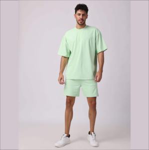 Ensembles de shorts pour hommes de la meilleure qualité pour l'été correspondant au logo personnalisé 100% coton 220 GSM Jersey tissu Hip Hop ensembles de shorts pour hommes - Product Image 5