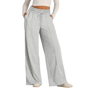 Pantalones de mujer, pantalones para mujer, venta al por mayor 2024, pantalones holgados de cintura alta para mujer, pantalones de pierna anchos y transpirables, nueva moda informal de cintura alta - Product Image 6