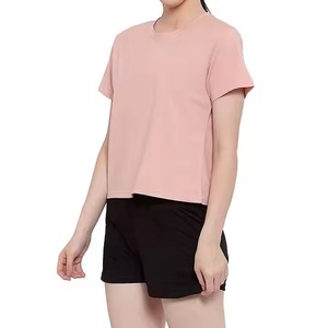 OEM Personnalisé 220g 100% Coton Spandex Femmes T-shirt avec French Terry Femmes Shorts Deux Pièces Ensemble Femmes Vêtements - Product Image 1