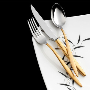 Luxury <b>Mirror</b> Flatware Set Stainless Steel Gold Cutlery Wholesale Supplier Wedding Knife Fork Spoon Metal Flatware Set - Product Image 5