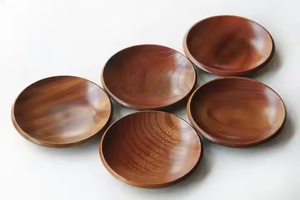 Plateau de service classique en bois d'acacia massif, logo personnalisé, fabrication artisanale, durable, écologique, plateau de présentation pour les fêtes, nourriture - Product Image 3