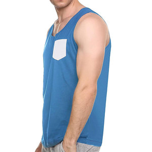 Wholesale Best Price Men Cotton Tank Top In Solid Color Round Neck Sleeveless <b>Vest</b> Street Wear Men's Tank Top - Product Image 4