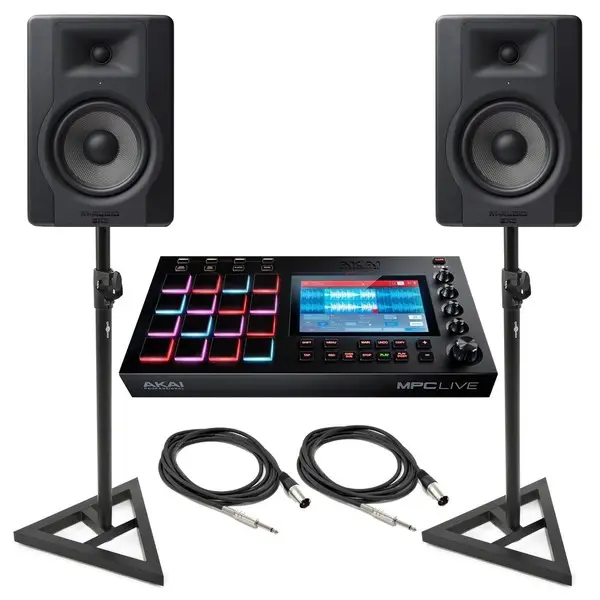 Discount Akai MPC Live With M-Audio BX5 Studio Monitors and Stands
