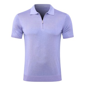 T-shirts pour hommes d'été européens, best-seller, confortables, coupe classique, vêtements de bureau, de golf, 100% coton, couleur unie, tricotés - Product Image 3
