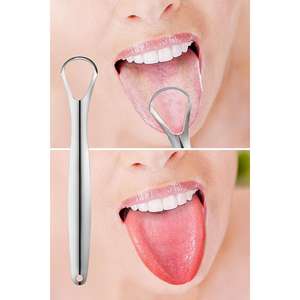 Petit gratte-langue/nettoyeur en acier inoxydable, taille unique pour un usage quotidien - Product Image 1