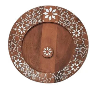 Custom-Size Handcrafted Metal Chocolate Serving Tray with MOP Inlay Eid <b>Mubarak</b> <b>Ramadan</b> <b>Gift</b> Set From Vietnam - Product Image 1