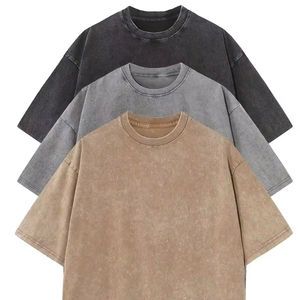 100% coton éponge décontracté à manches courtes col rond T-Shirts couleurs unies respirant coupe ample été Premium activités de plein air - Product Image 1